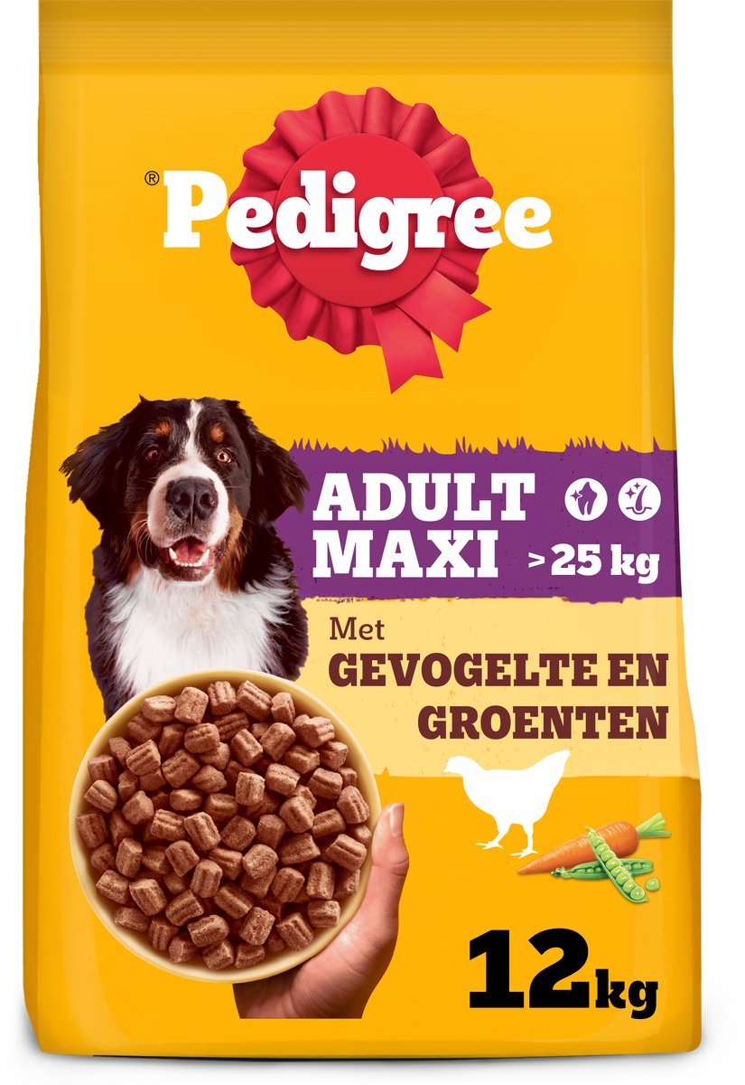 825x1200_3e31d271-53e1-4524-b4ef-0993481becd3.jpg Pedigree dog food - adult maxi dry food - poultry and vegetables - 12kg - Image 1