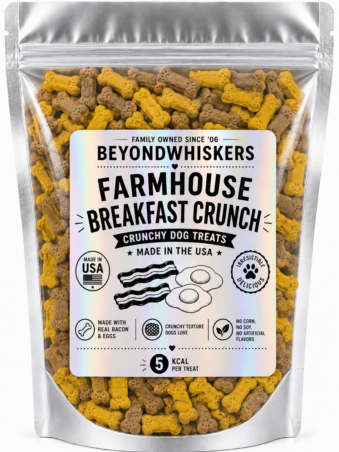 9c9a66ff-8142-4506-9ce1-2fd8ffafa946.png Farmhouse Breakfast Bacon Dog Treats | Made in USA - Image 1