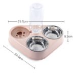 NNEOBA 500ML Dog Bowl Cat Feeder Bowl With Dog Water Bottle Automatic Drinking Pet Bowl Cat Food Bowl Pet Stainless Steel Double 3 Bowl - Image 2