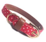 Polka Dot Fabric Dog Collar - Red - Image 2